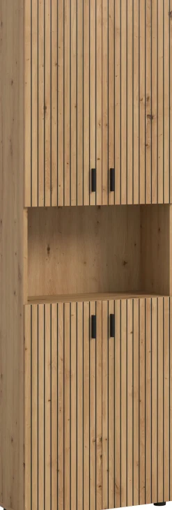 welltime Hochschrank »MANI, Höhe: 192 cm, Paneeloptik, 1 offenes Fach, 8 Fächer« Hochschrank, Bad-Hochschrank, Bad-Schrank, Bad, Badezimmer