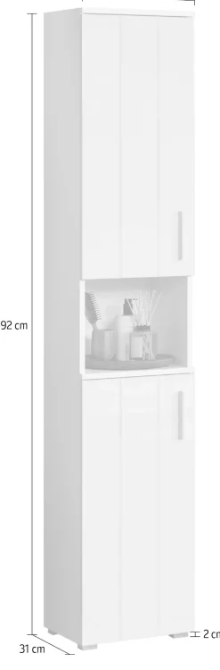 welltime Hochschrank »Prag« 1 Stk. tlg. Hochschrank mit 2 Türen & 1 Fach - (B/T/H) 37/31/192 cm