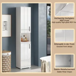 welltime Hochschrank »Prag« 1 Stk. tlg. Hochschrank mit 2 Türen & 1 Fach - (B/T/H) 37/31/192 cm