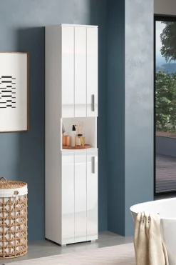 welltime Hochschrank »Prag« 1 Stk. tlg. Hochschrank mit 2 Türen & 1 Fach - (B/T/H) 37/31/192 cm