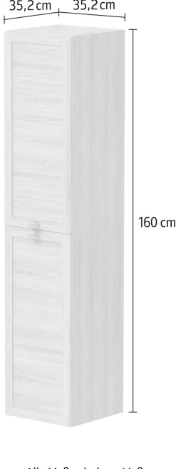 welltime Hochschrank »Rustic« Höhe 160 cm, mit Soft-Close-Funktion, FSC®-zertifiziert
