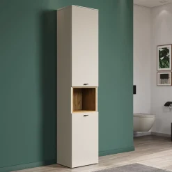 welltime Hochschrank »San Pedro« 1 Stk. tlg. Badezimmerschrank mit Soft-Close-Funktion - Maße (B/T/H) 40/31/186 cm