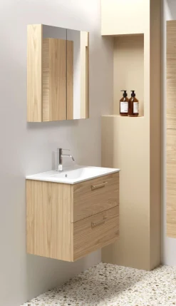 welltime Hochschrank »Scandic« verspiegelt, mit Soft-Close-Funktion, verschiedene Breiten, FSC®