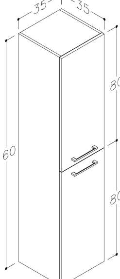 welltime Hochschrank »Scandic« verspiegelt, mit Soft-Close-Funktion, verschiedene Breiten, FSC®