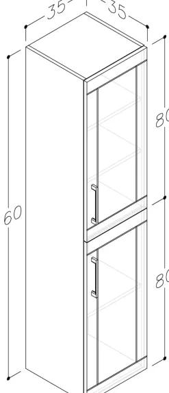 welltime Hochschrank »Serena Retro« FSC®-zertifiziertes Material, Breite 35 cm, Höhe 160 cm