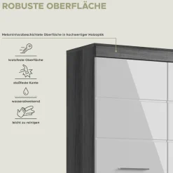 welltime Hochschrank »SIENA, Breite 74cm, 4 Türen, 1 Schubkasten, 2 offene Fächer, MDF-Front« TOPSELLER!,in verschiedenen Farben erhältlich, Badmöbel, Badschrank, Schrank, Bad