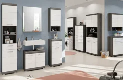 welltime Hochschrank »SIENA, Breite 74cm, 4 Türen, 1 Schubkasten, 2 offene Fächer, MDF-Front« TOPSELLER!,in verschiedenen Farben erhältlich, Badmöbel, Badschrank, Schrank, Bad