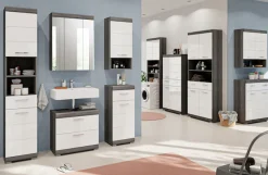 welltime Hochschrank »SIENA, Breite 74cm, 4 Türen, 1 Schubkasten, 2 offene Fächer, MDF-Front« TOPSELLER!,in verschiedenen Farben erhältlich, Badmöbel, Badschrank, Schrank, Bad