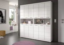 welltime Hochschrank »SIENA, Höhe 191cm, 6 Türen, 1 offenes Fach, 8 Einlegeböden, MDF-Front« TOPSELLER! Viel Stauraum,Badmöbel, Badschrank, Badezimmer, Mehrzweckschrank, Universalschrank