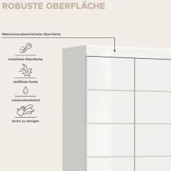 welltime Hochschrank »SIENA, Höhe 191cm, 6 Türen, 1 offenes Fach, 8 Einlegeböden, MDF-Front« TOPSELLER! Viel Stauraum,Badmöbel, Badschrank, Badezimmer, Mehrzweckschrank, Universalschrank