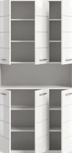 welltime Hochschrank »SIENA, Höhe 191cm, 6 Türen, 1 offenes Fach, 8 Einlegeböden, MDF-Front« TOPSELLER! Viel Stauraum,Badmöbel, Badschrank, Badezimmer, Mehrzweckschrank, Universalschrank