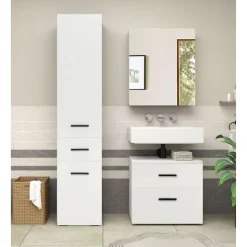 welltime Hochschrank »Skara« 3 verstellbaren Einlegeböden hinter den Türen, Breite 38cm, Höhe 180cm