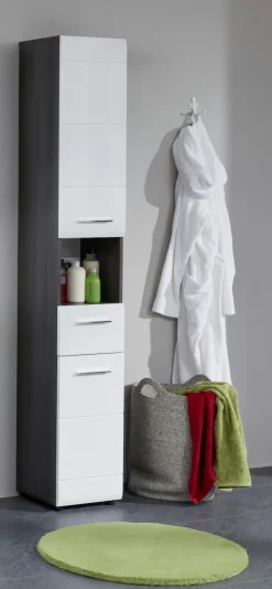welltime Hochschrank »Sovana« Badezimmerschrank in Hochglanzoptik - (B/T/H) 30/31/182 cm