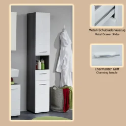 welltime Hochschrank »Sovana« Badezimmerschrank in Hochglanzoptik - (B/T/H) 30/31/182 cm
