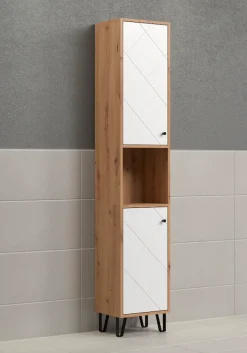 welltime Hochschrank »Tarragona« 1 Stk. tlg. Hochschrank mit 1 Tür & 1 Klappe - (B/T/H) 36/29/191 cm