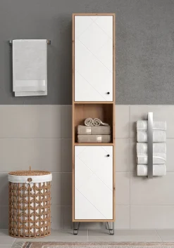 welltime Hochschrank »Tarragona« 1 Stk. tlg. Hochschrank mit 1 Tür & 1 Klappe - (B/T/H) 36/29/191 cm