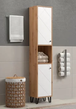 welltime Hochschrank »Tarragona« 1 Stk. tlg. Hochschrank mit 1 Tür & 1 Klappe - (B/T/H) 36/29/191 cm