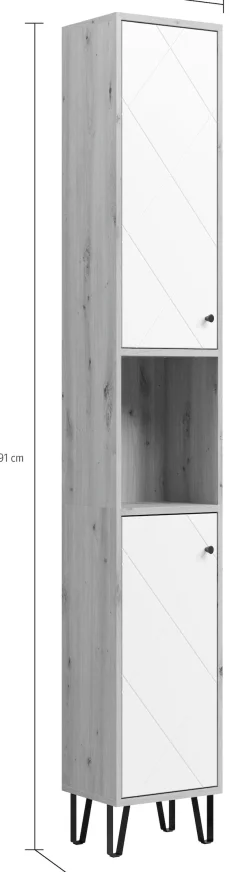 welltime Hochschrank »Tarragona« 1 Stk. tlg. Hochschrank mit 1 Tür & 1 Klappe - (B/T/H) 36/29/191 cm