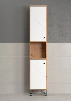 welltime Hochschrank »Tarragona« 1 Stk. tlg. Hochschrank mit 1 Tür & 1 Klappe - (B/T/H) 36/29/191 cm