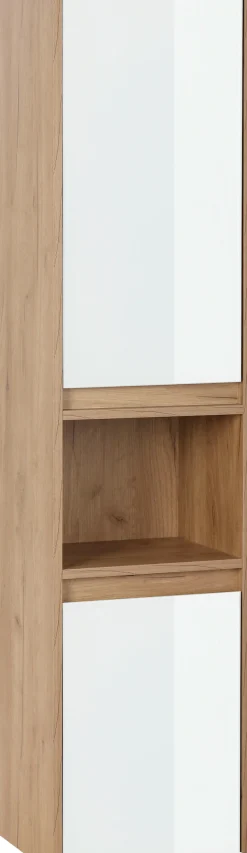 welltime Hochschrank »Torun Badezimmerschrank« Badschrank Schrank Breite 35 cmmit Glasfronten