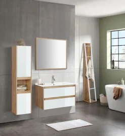 welltime Hochschrank »Torun Badezimmerschrank« Badschrank Schrank Breite 35 cmmit Glasfronten