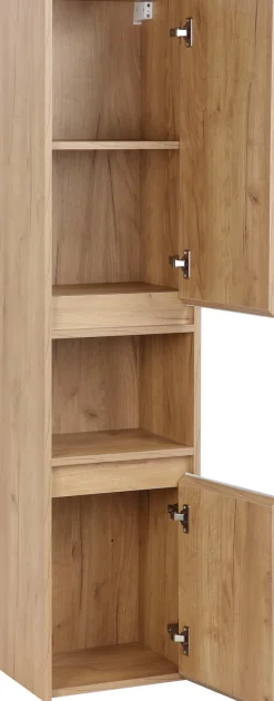 welltime Hochschrank »Torun Badezimmerschrank« Badschrank Schrank Breite 35 cmmit Glasfronten