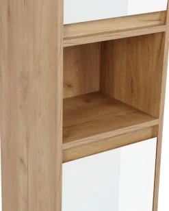 welltime Hochschrank »Torun Badezimmerschrank« Badschrank Schrank Breite 35 cmmit Glasfronten