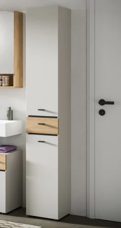 welltime Hochschrank »VANN, Höhe 191cm, 2 Türen, 1 Schubkasten, Türanschlag wechselbar« individuell mit weiteren Artikel der Serie VANN kombinierbar,Universalschrank, Mehrzweckschrank, Schrank, Badschrank, Badezimmer