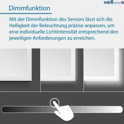 welltime LED-Lichtspiegel »Harmony« mit Lichtfarbenwechsler und Dimmschalter, in verschiedenen Größen