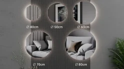 welltime LED-Lichtspiegel »Toledo rund, Spiegel mit LED Beleuchtung, Badspiegel« mit Anti-Fog Beschichtung