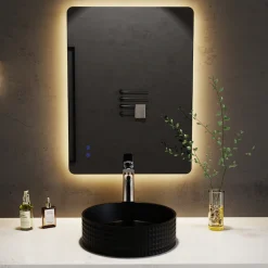 welltime LED-Lichtspiegel »Toledo eckig, Spiegel mit LED Beleuchtung, Badspiegel« mit Anti-Fog Beschichtung