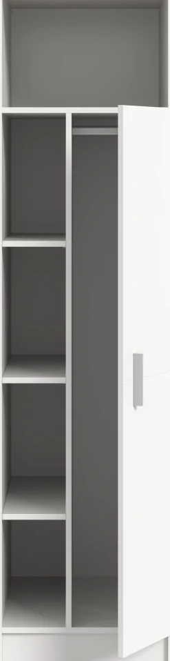 welltime Mehrzweckschrank »FALAS,Höhe 195cm, 1 Tür, 1 Kleiderstange, 5 offene Fächer« in verschiedenen Farben erhältlich, 1 Stk. tlg. Universalschrank, Wäscheschrank, Badezimmer, Hauswirtschaftsschrank
