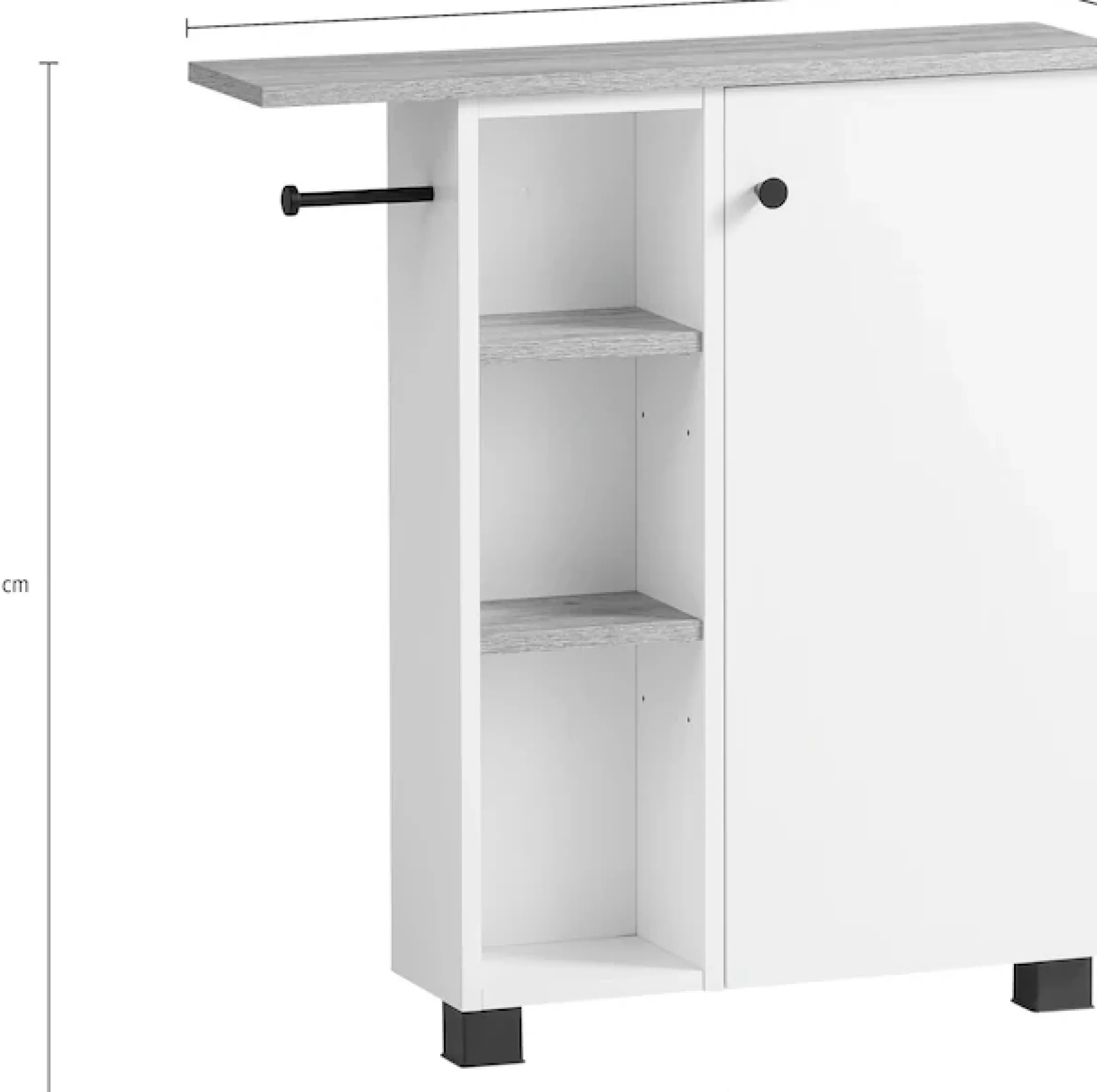 welltime Mehrzweckschrank »Lugo, Mehrzweckschrank, Made in Germany, B: 70cm« Solide Verarbeitung - Dieses Produkt ist in Deutschland gefertigt