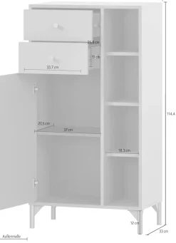 welltime Midischrank »Ando, Midischrank, Made in Germany, B: 60,2 cm« Solide Verarbeitung - Dieses Produkt ist in Deutschland gefertigt
