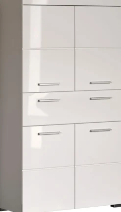 welltime Midischrank »Avena« Standschrank mit 4 Türen, 1 Schublade - (B/T/H) 73/31/130 cm
