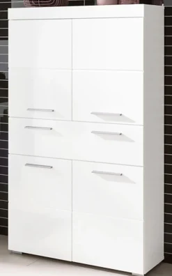 welltime Midischrank »Avena« Standschrank mit 4 Türen, 1 Schublade - (B/T/H) 73/31/130 cm