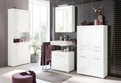 welltime Midischrank »Avena« Standschrank mit 4 Türen, 1 Schublade - (B/T/H) 73/31/130 cm