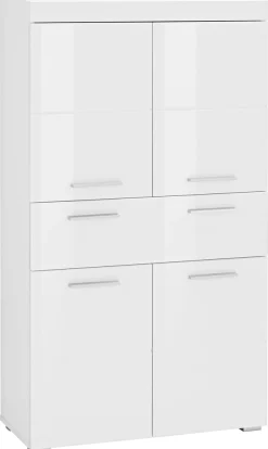 welltime Midischrank »Avena« Standschrank mit 4 Türen, 1 Schublade - (B/T/H) 73/31/130 cm