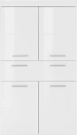 welltime Midischrank »Avena« Standschrank mit 4 Türen, 1 Schublade - (B/T/H) 73/31/130 cm