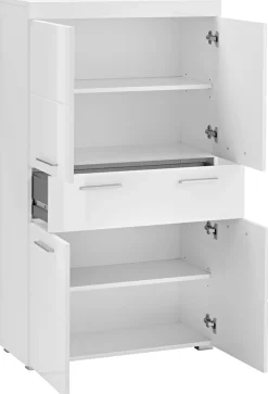welltime Midischrank »Avena« Standschrank mit 4 Türen, 1 Schublade - (B/T/H) 73/31/130 cm
