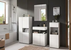 welltime Midischrank »BIEL, Höhe 133 cm, 3 Türen, 1 offenes Fach« 1 Stk. tlg. Türanschlag wechselbar, modernes Design, Badschrank, Unterschrank, Bad