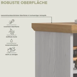 welltime Midischrank »COSENZA, Höhe 116cm, 2 Türen, 2 offene Fächer, 3 Einlegeböden« in Landhausoptik, mit weiteren Artikel der Serie kombinierbar, 1 Stk. tlg. Midischrank, Badschrank, Bad, Badezimmer