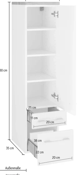 welltime Midischrank »Davos« mit 2 Schubladen