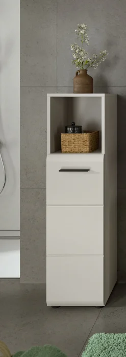 welltime Midischrank »FLORENZ,Höhe 110 cm, 1 Tür, 2 Fachböden, 1 offenes Fach« TOPSELLER!, 1 Stk. tlg. Türanschlag wechselbar, hochwertige MDF Front, Badschrank, Bad