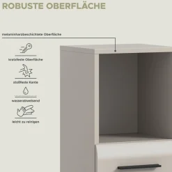 welltime Midischrank »FLORENZ,Höhe 110 cm, 1 Tür, 2 Fachböden, 1 offenes Fach« TOPSELLER!, 1 Stk. tlg. Türanschlag wechselbar, hochwertige MDF Front, Badschrank, Bad