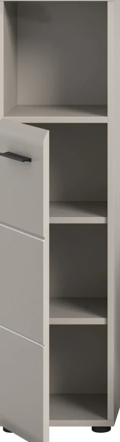 welltime Midischrank »FLORENZ,Höhe 110 cm, 1 Tür, 2 Fachböden, 1 offenes Fach« TOPSELLER!, 1 Stk. tlg. Türanschlag wechselbar, hochwertige MDF Front, Badschrank, Bad