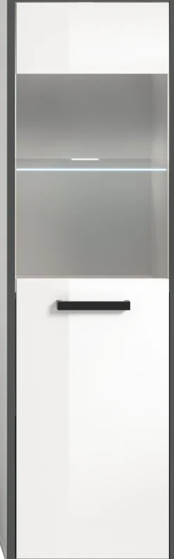 welltime Midischrank »KAJO, hochglanz Front, inkl. Beleuchtung, Glastür, 4 Fächer« 2 Stk. tlg. Badschrank, Midischrank, Bad, Badezimmer