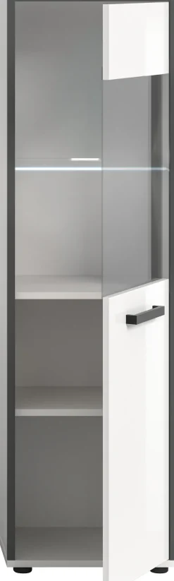 welltime Midischrank »KAJO, hochglanz Front, inkl. Beleuchtung, Glastür, 4 Fächer« 2 Stk. tlg. Badschrank, Midischrank, Bad, Badezimmer