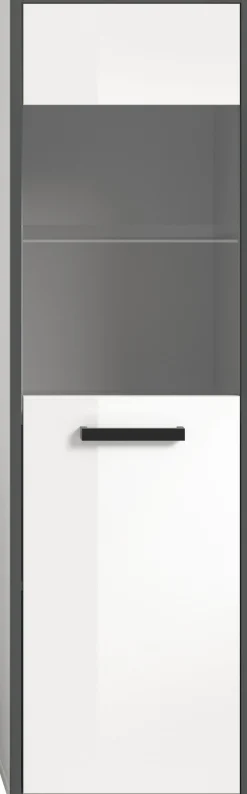 welltime Midischrank »KAJO, hochglanz Front, 1 Glastür, 1 Glas Einlegeboden, 4 Fächer« 1 Stk. tlg. Badschrank, Midischrank, Bad, Badezimmer