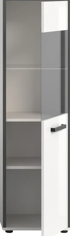 welltime Midischrank »KAJO, hochglanz Front, 1 Glastür, 1 Glas Einlegeboden, 4 Fächer« 1 Stk. tlg. Badschrank, Midischrank, Bad, Badezimmer